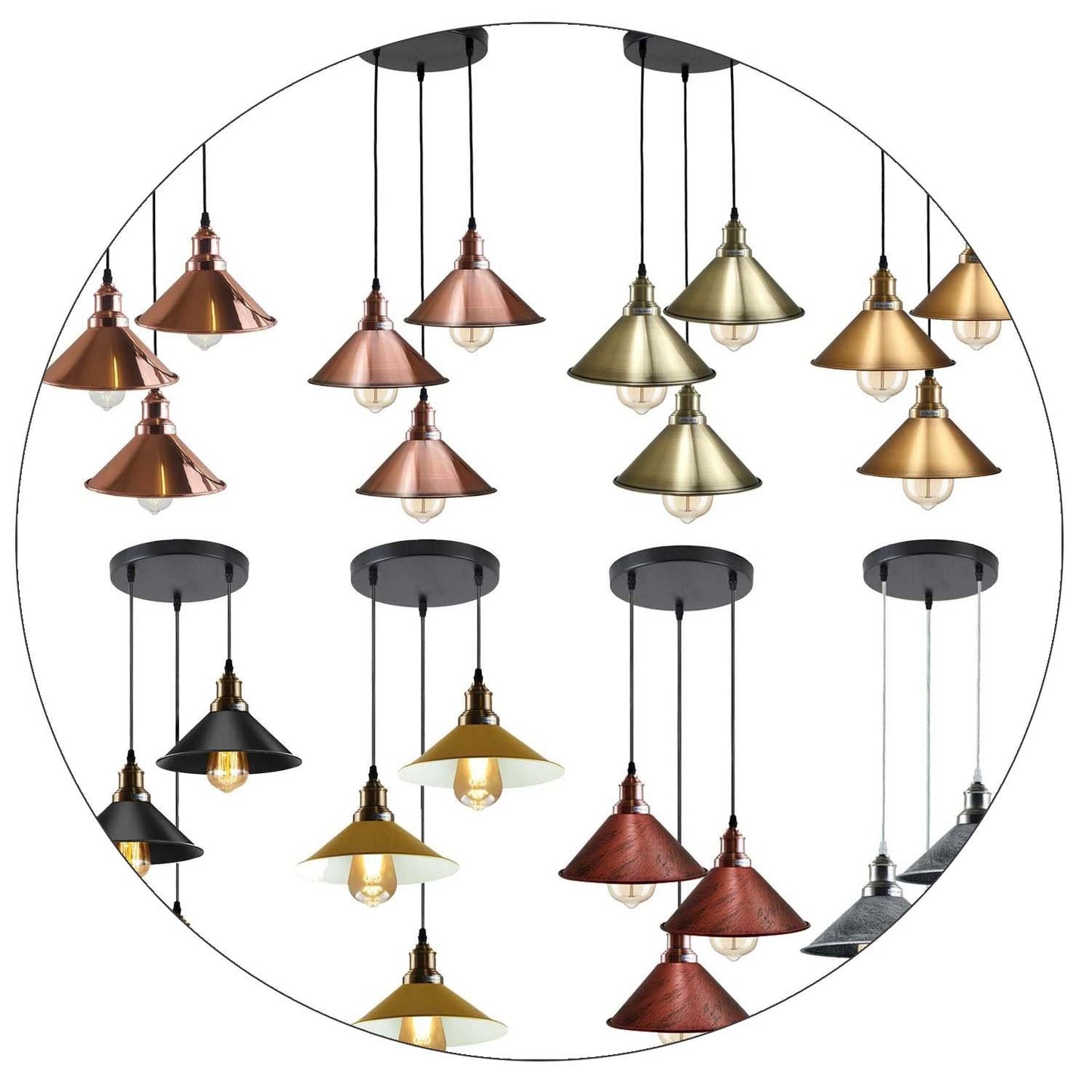 3 Pendant Light Fixture Metal Colours