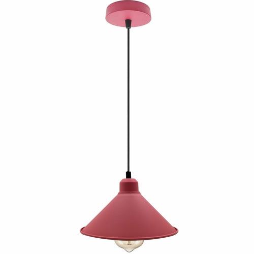 Pink Retro Industrial Hanging Ceiling Cone Shade