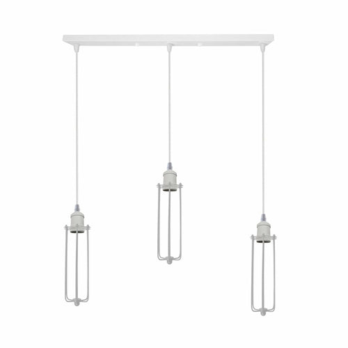 Cleo / White Industrial Wire Cage Pendant Light