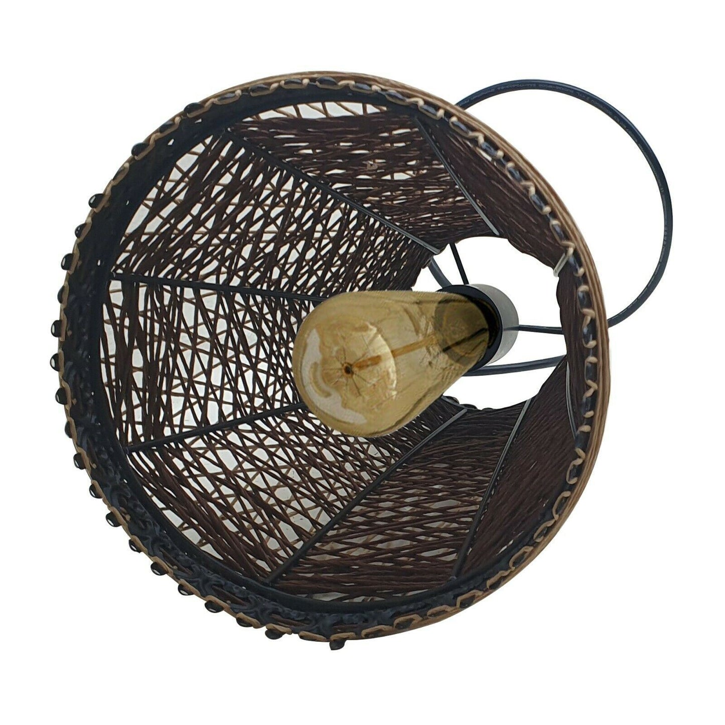 Modern Pendant Light Rattan Wicker Basket Ceiling Pendant Light