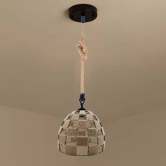 Elodie / Natural Hemp Basket Pendant Light
