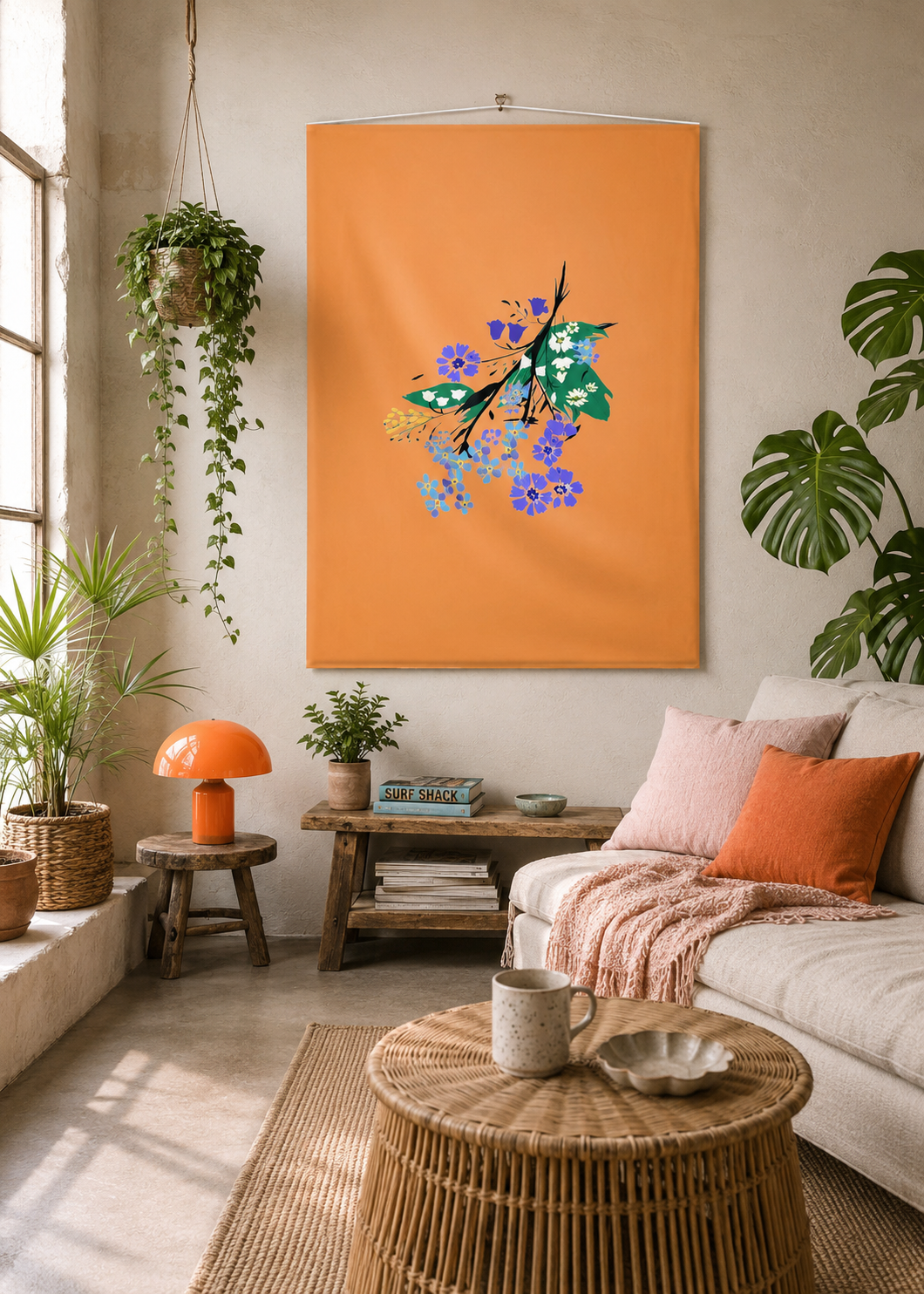 Posy Riot - Eva May - Large Fabric Wall Hanging - Ember