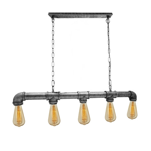 Gable Industrial 5 Bulb Water Pipe Pendant Light