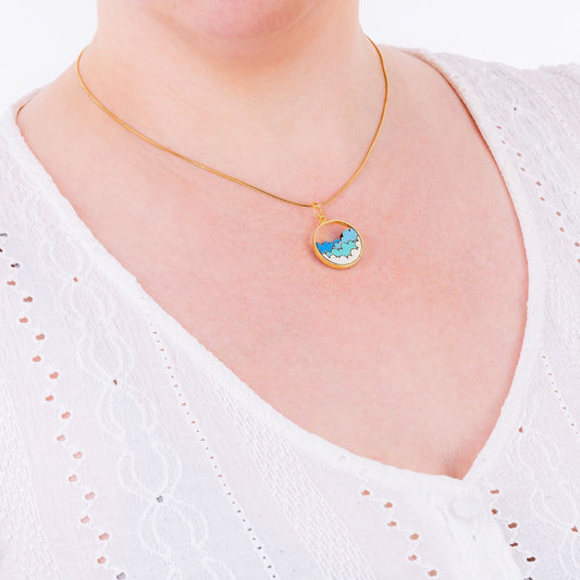 Fluffy Clouds Recycled Wood Necklace