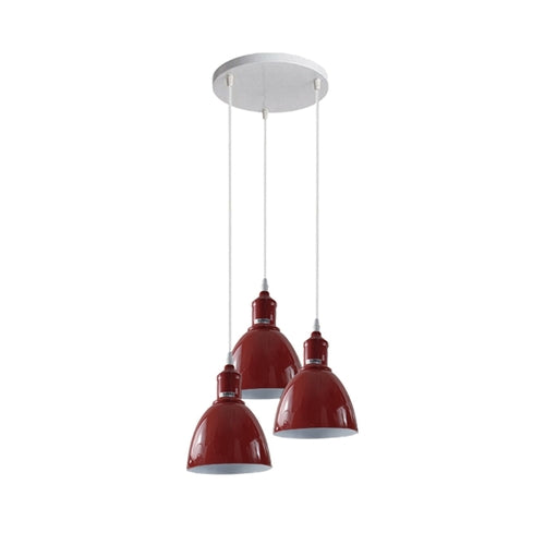 Ceiling Pendant Light Red 3 Shade Lighting