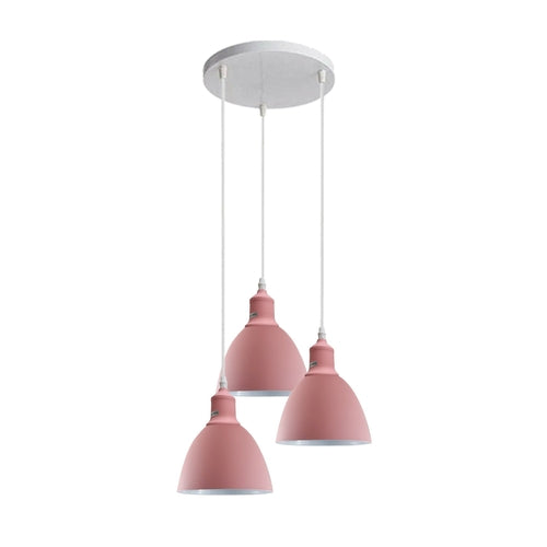 Ceiling Pendant Light Red 3 Shade Lighting
