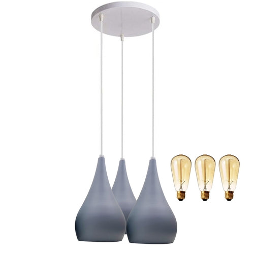 3 Head Cluster Pendant Light Hanging Ceiling Light Lamp Teardrop
