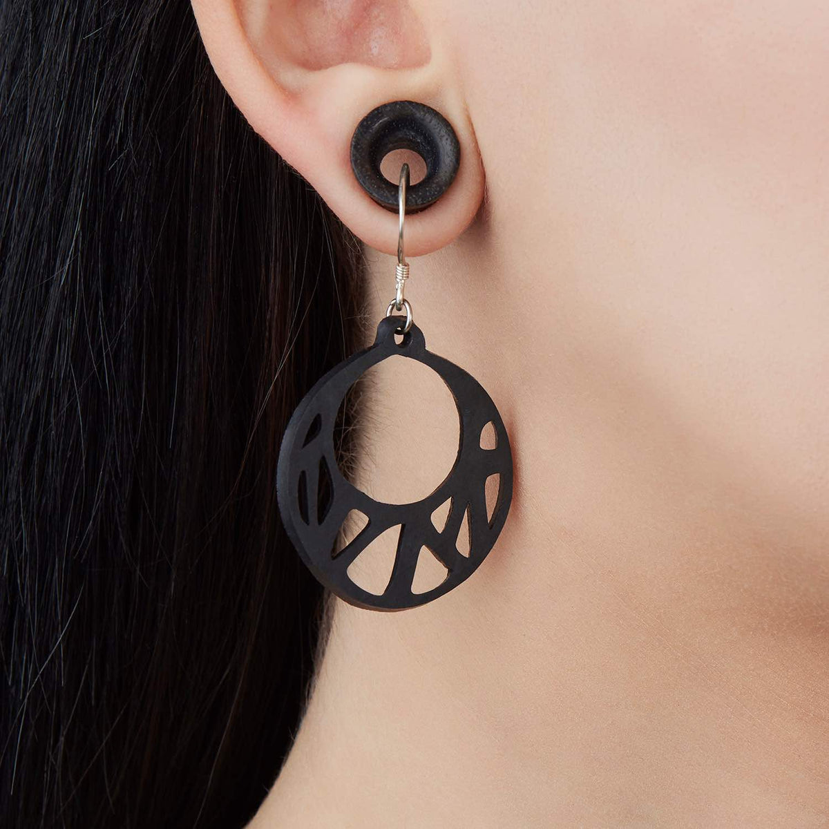 Ella Geometric Recycled Rubber Earrings product view