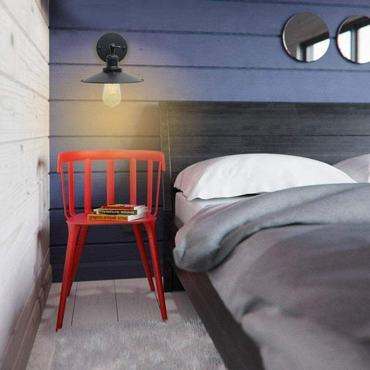 Flat Mounted Light Wall Lamp Steel With Shade Black or Silver