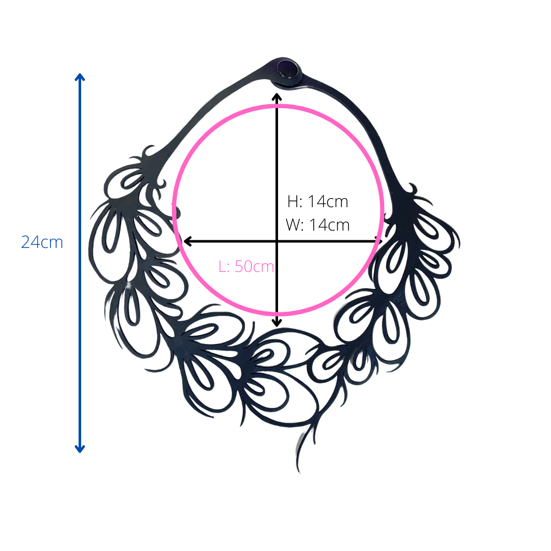 Phoenix Recycled Rubber Cutwork Necklace product view