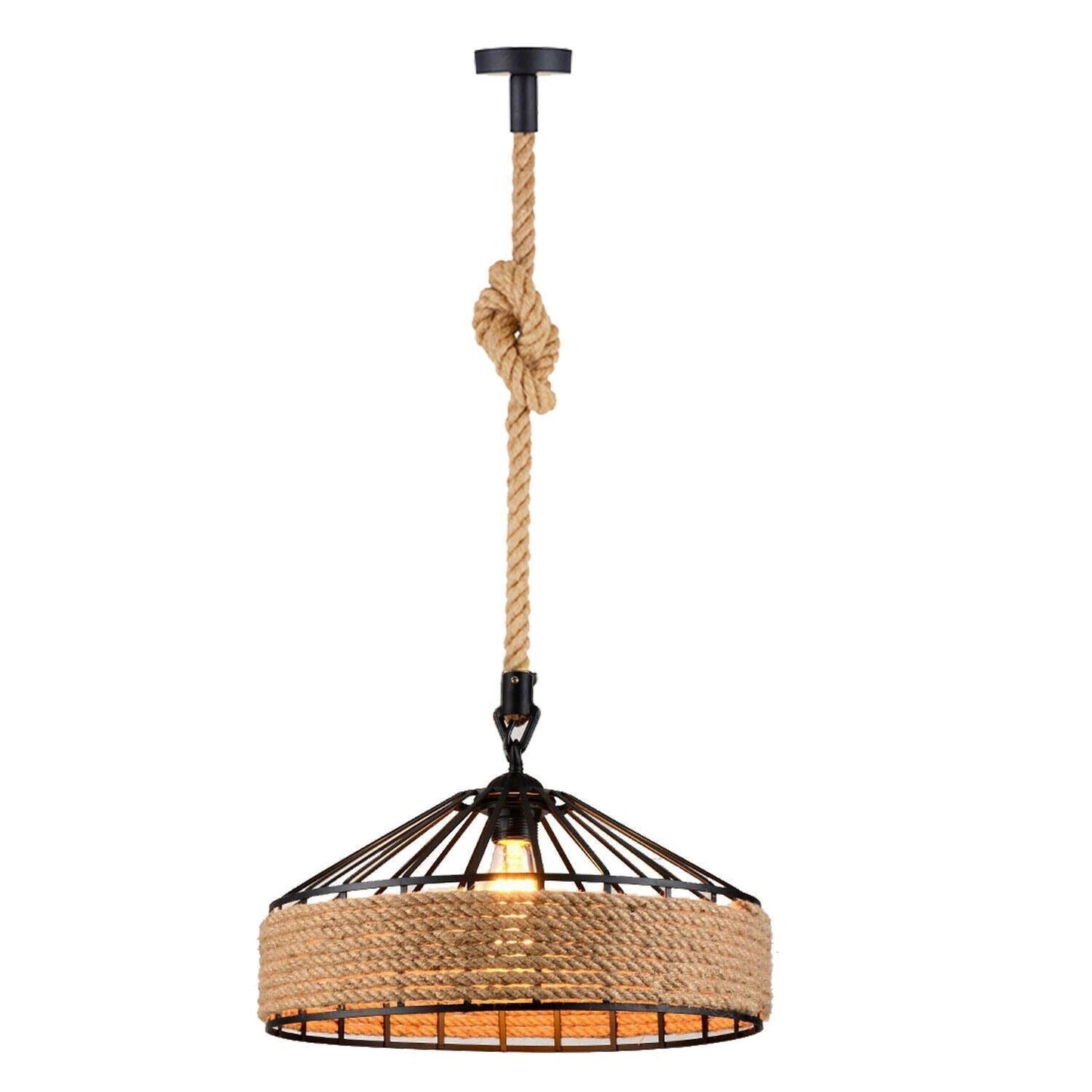 Isla / Adjustable Hemp Rope Pendant Light