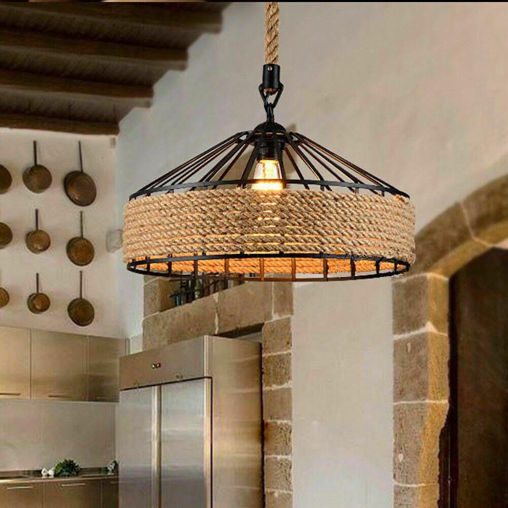 Isla / Adjustable Hemp Rope Pendant Light