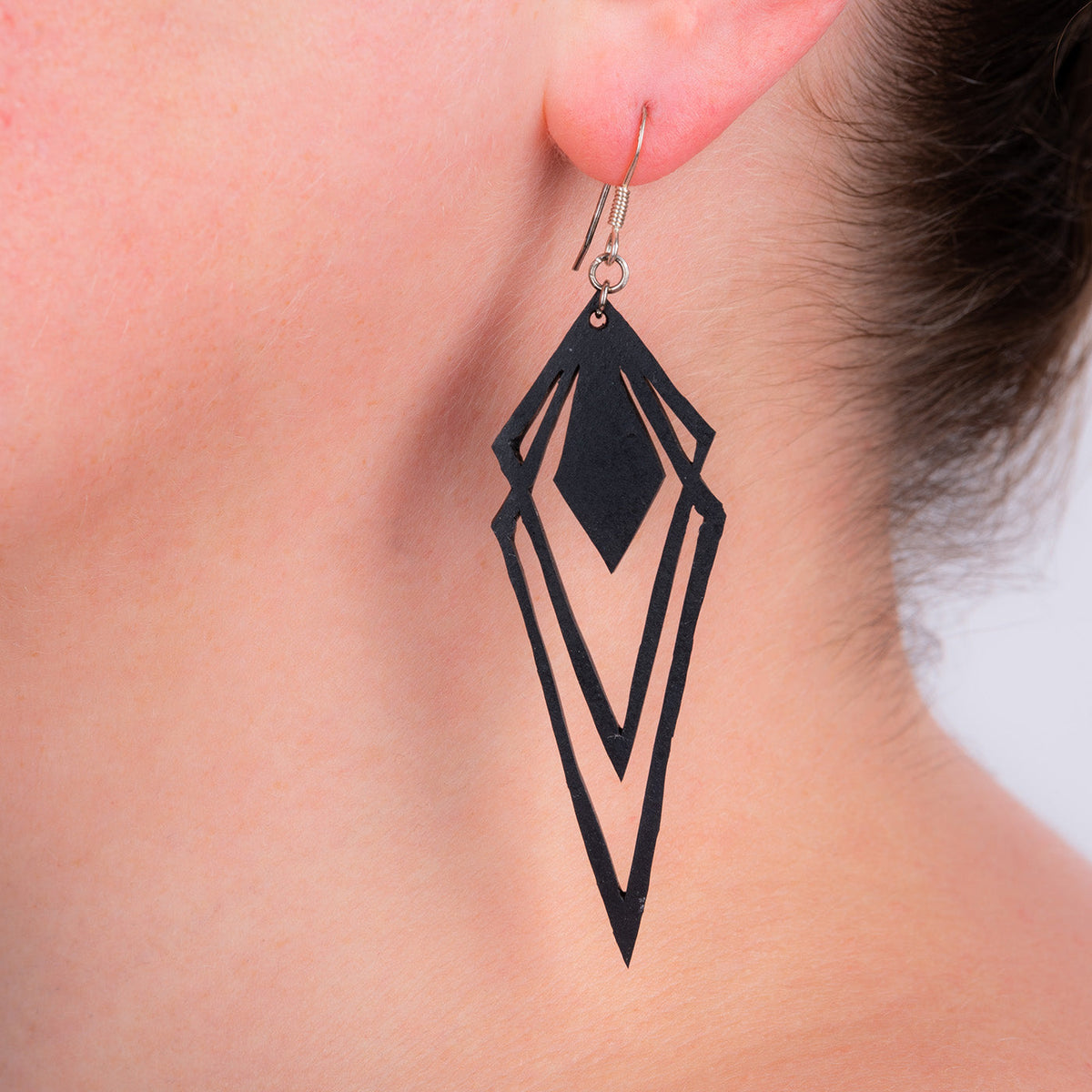Kite Geometric Recycled Rubber Earrings