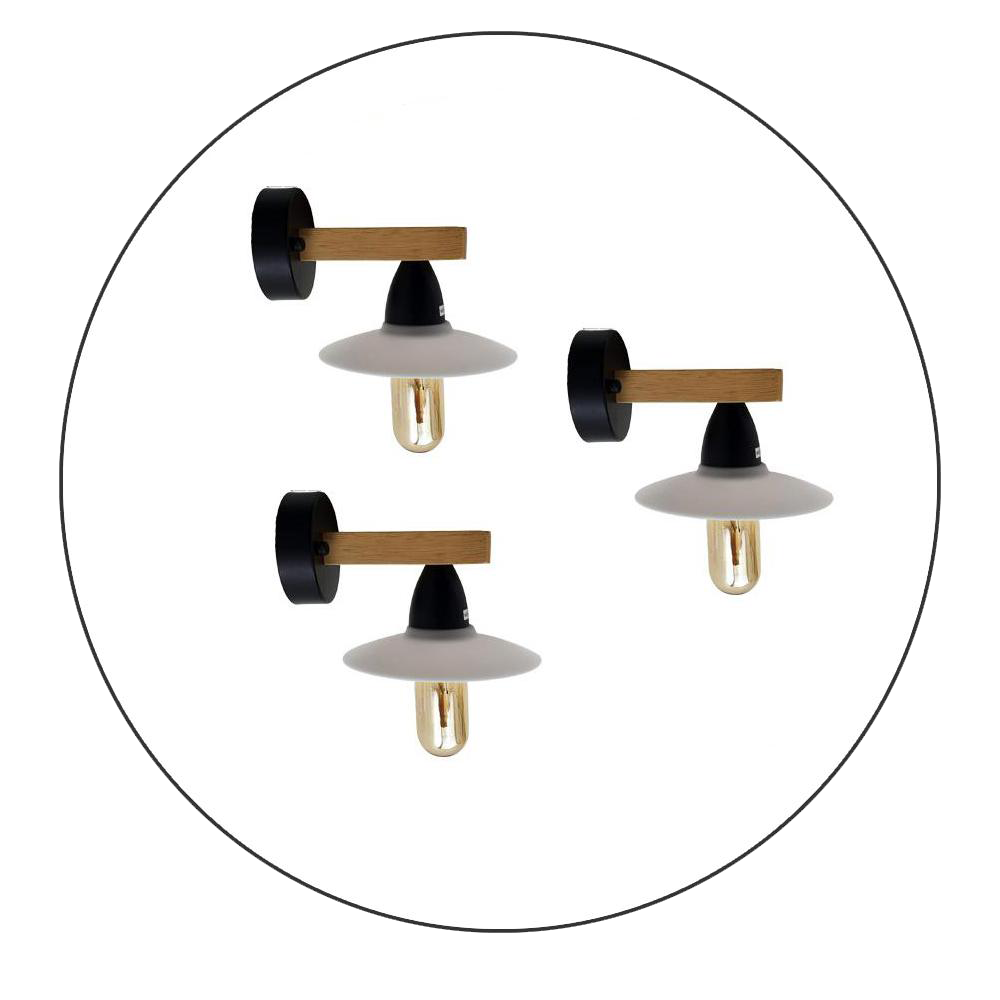 3 Pack Vintage Lamp Retro Wall Light White Lamp Fixtures