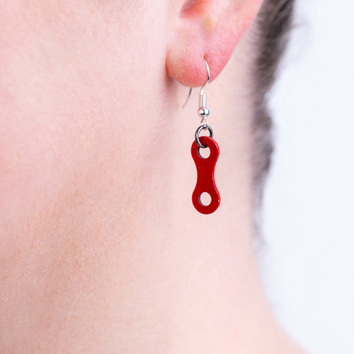 Lone Rider Recycled Bike Chain Drop Earrings product view