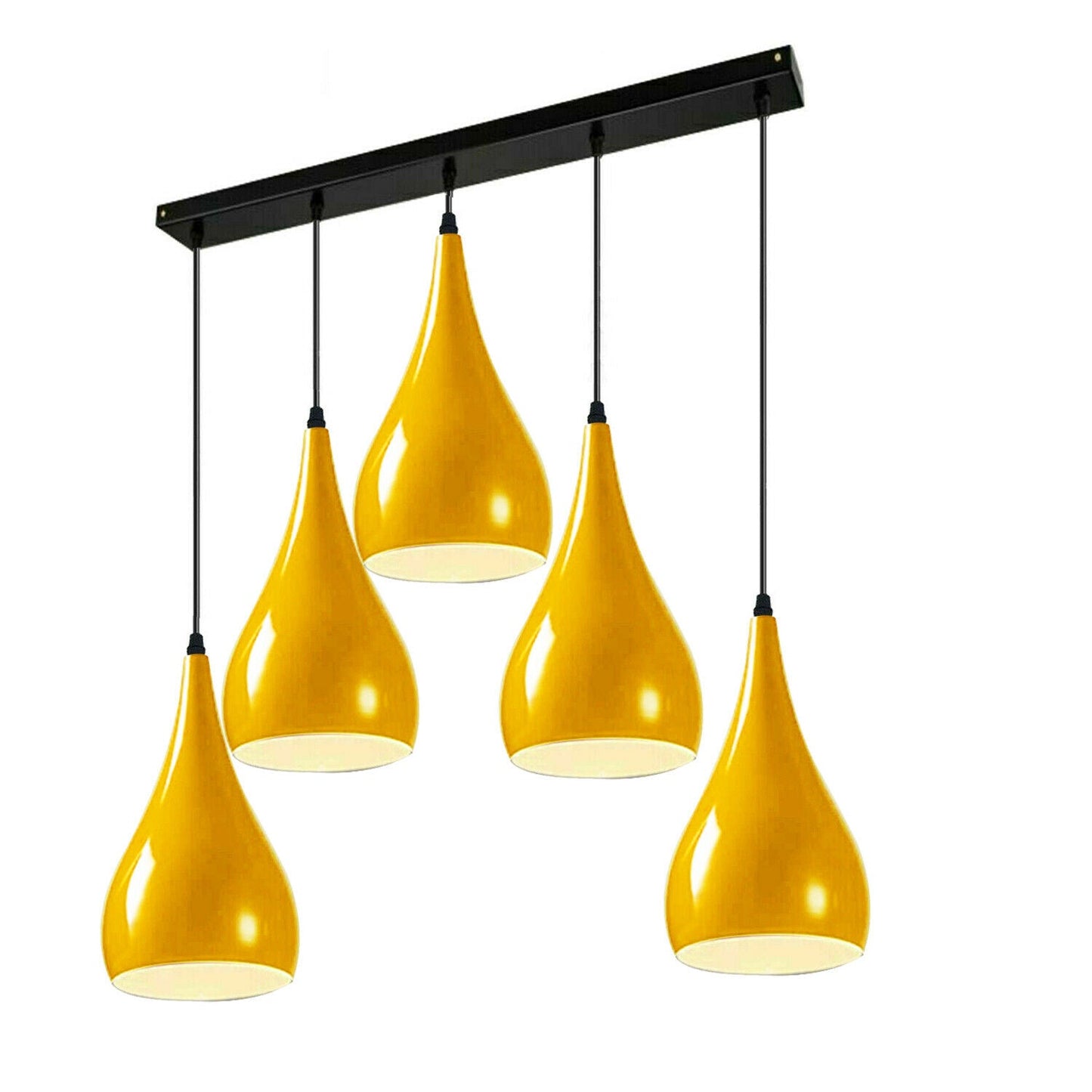 Yellow 5 Outlet Ceiling Light Fixtures Black Hanging Pendant