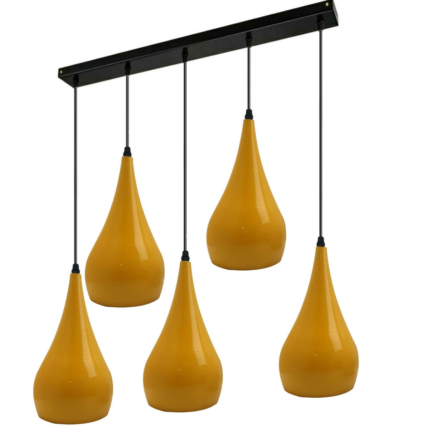 Yellow 5 Outlet Ceiling Light Fixtures Black Hanging Pendant