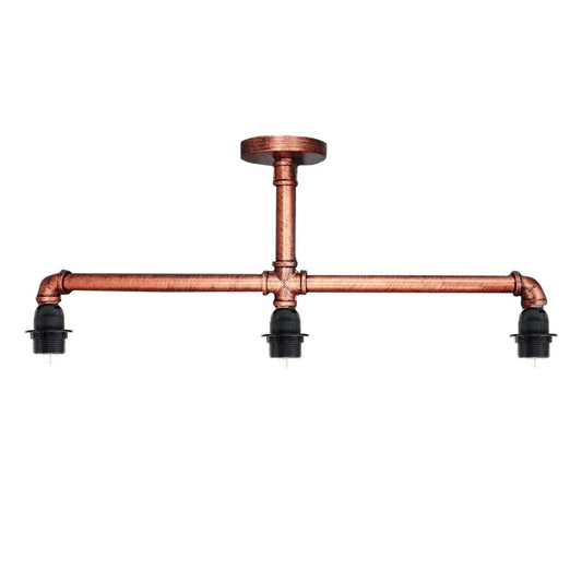 Thatcher 3 Head Vintage Water Pipe Ceiling Light