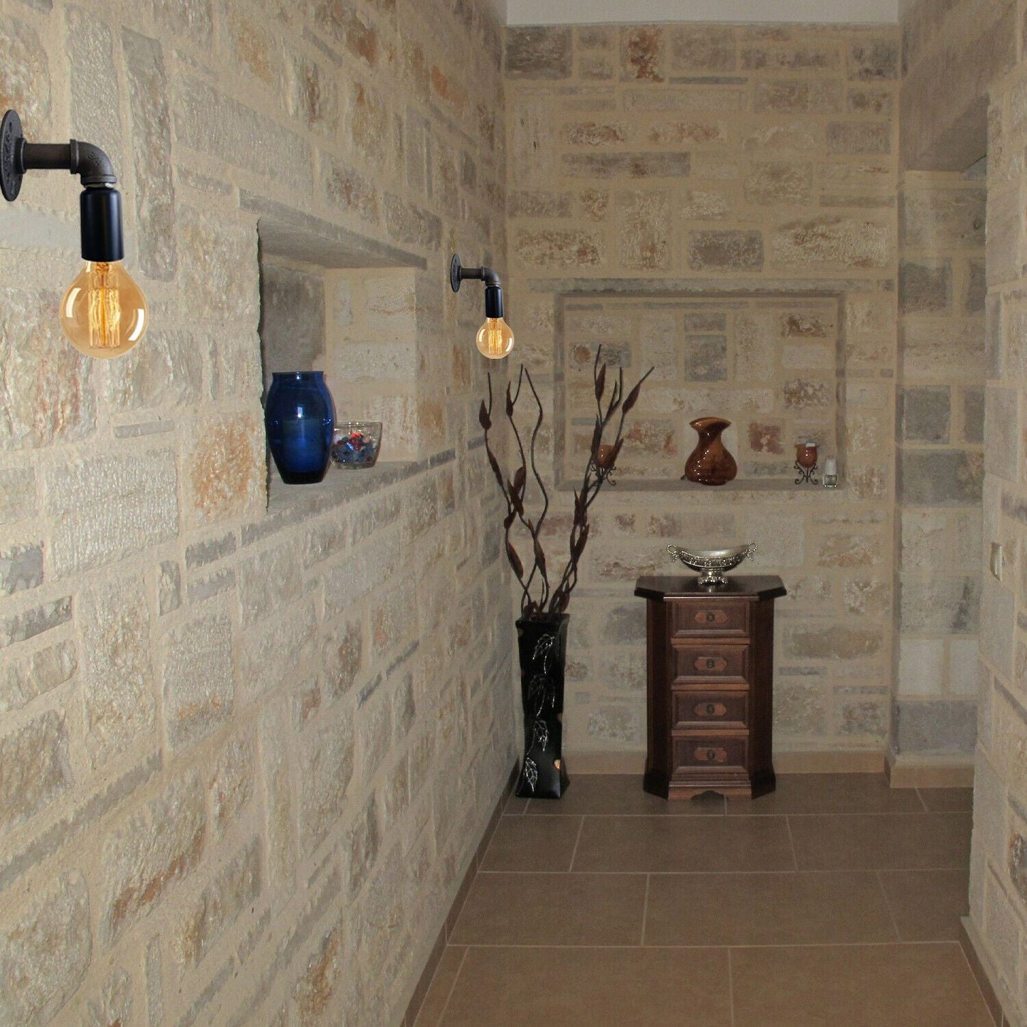 Water Pipe Wall Lamp Industrial style single wall light fitting