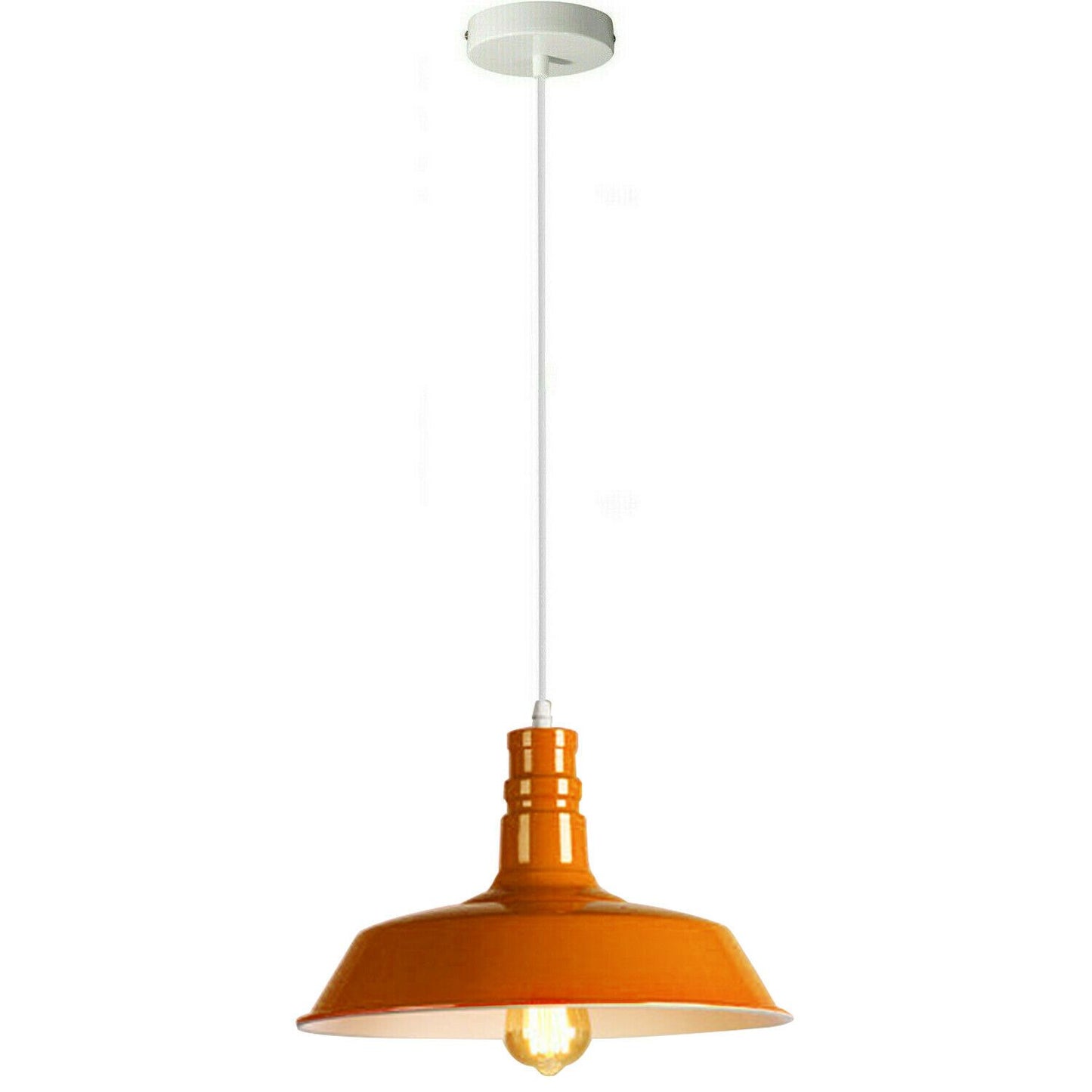 Industrial Metal Ceiling Light Shade Orange Pendant Light