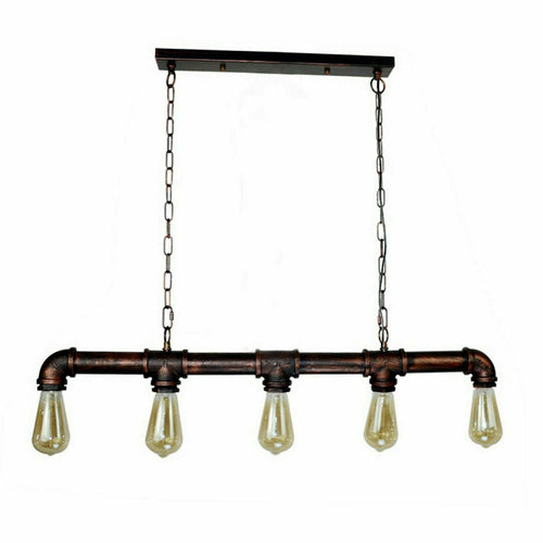 Gable Industrial 5 Bulb Water Pipe Pendant Light