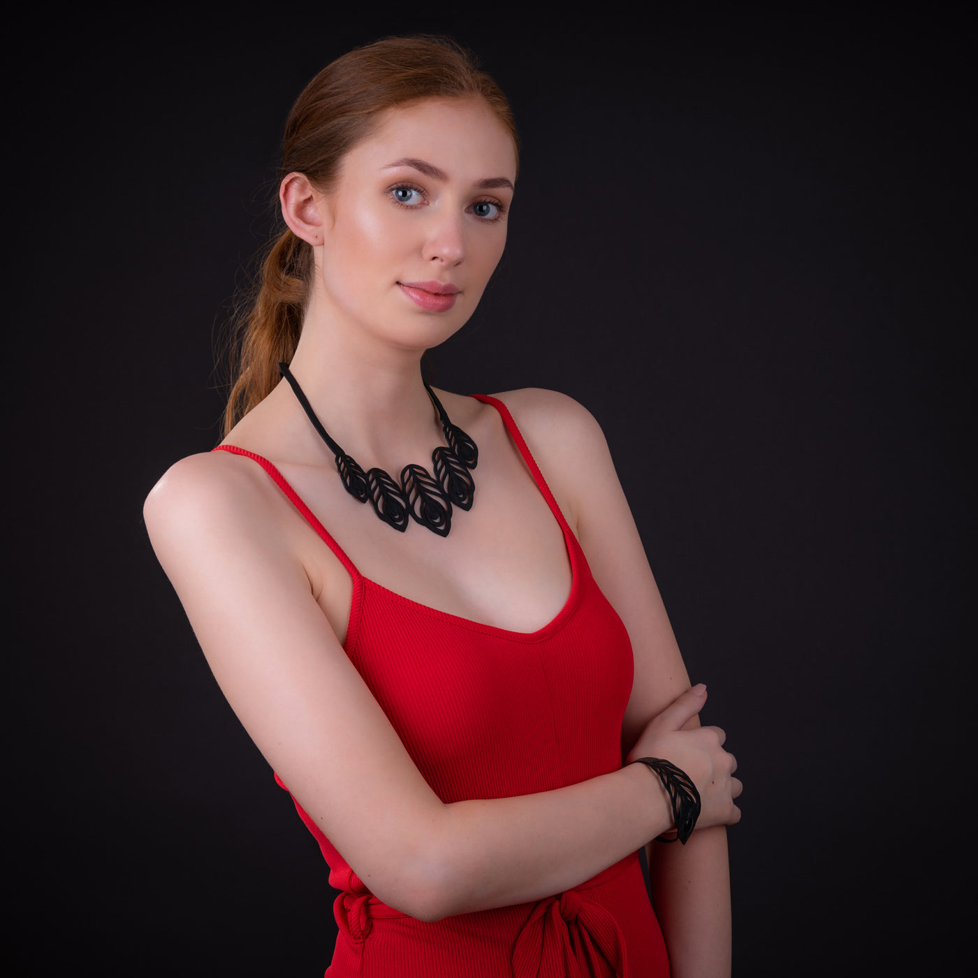 Peacock Feather Rubber Necklace