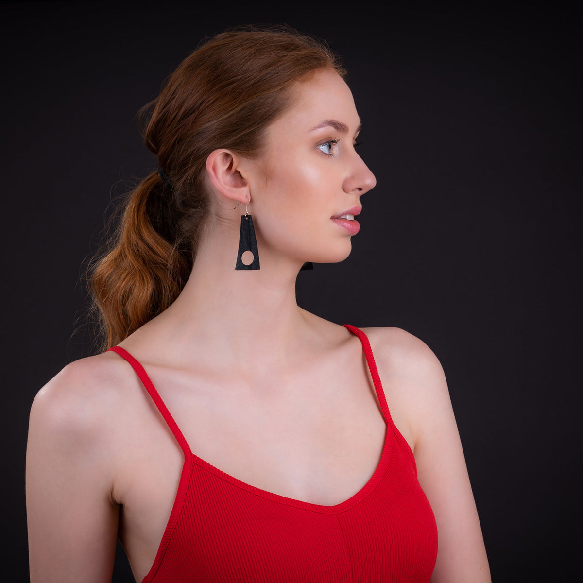 Block Geometric Recycled Rubber Earrings product view