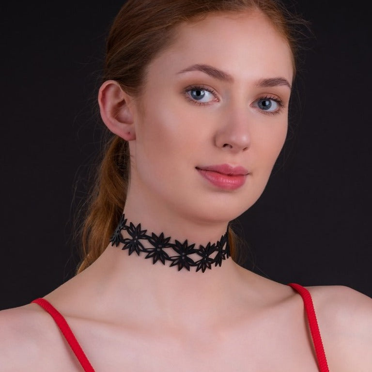 Mimosa Flowers Rubber Choker