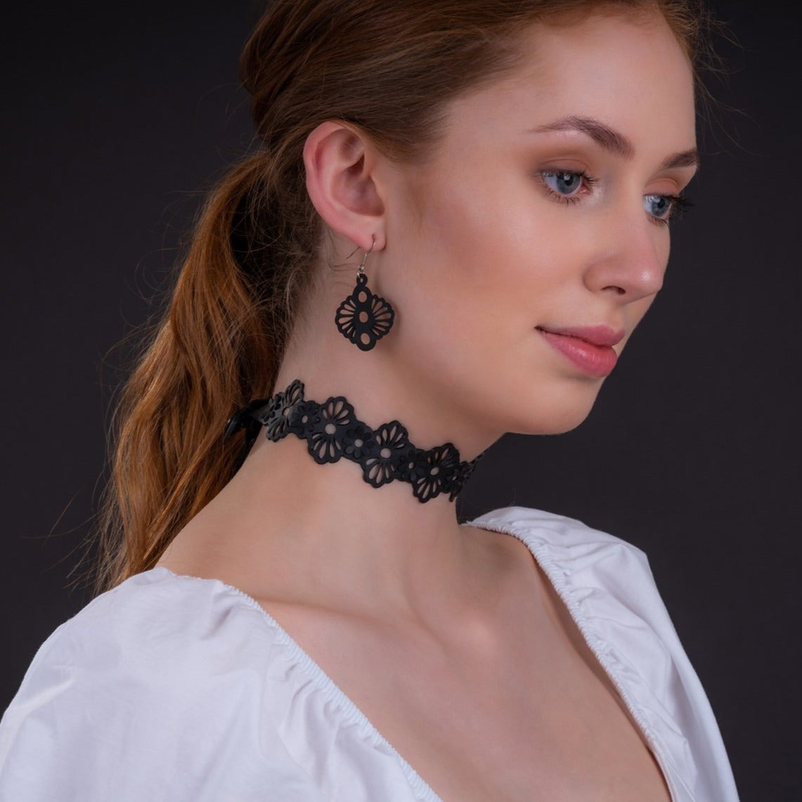 Blossom Recycled Rubber Flower Earrings product view