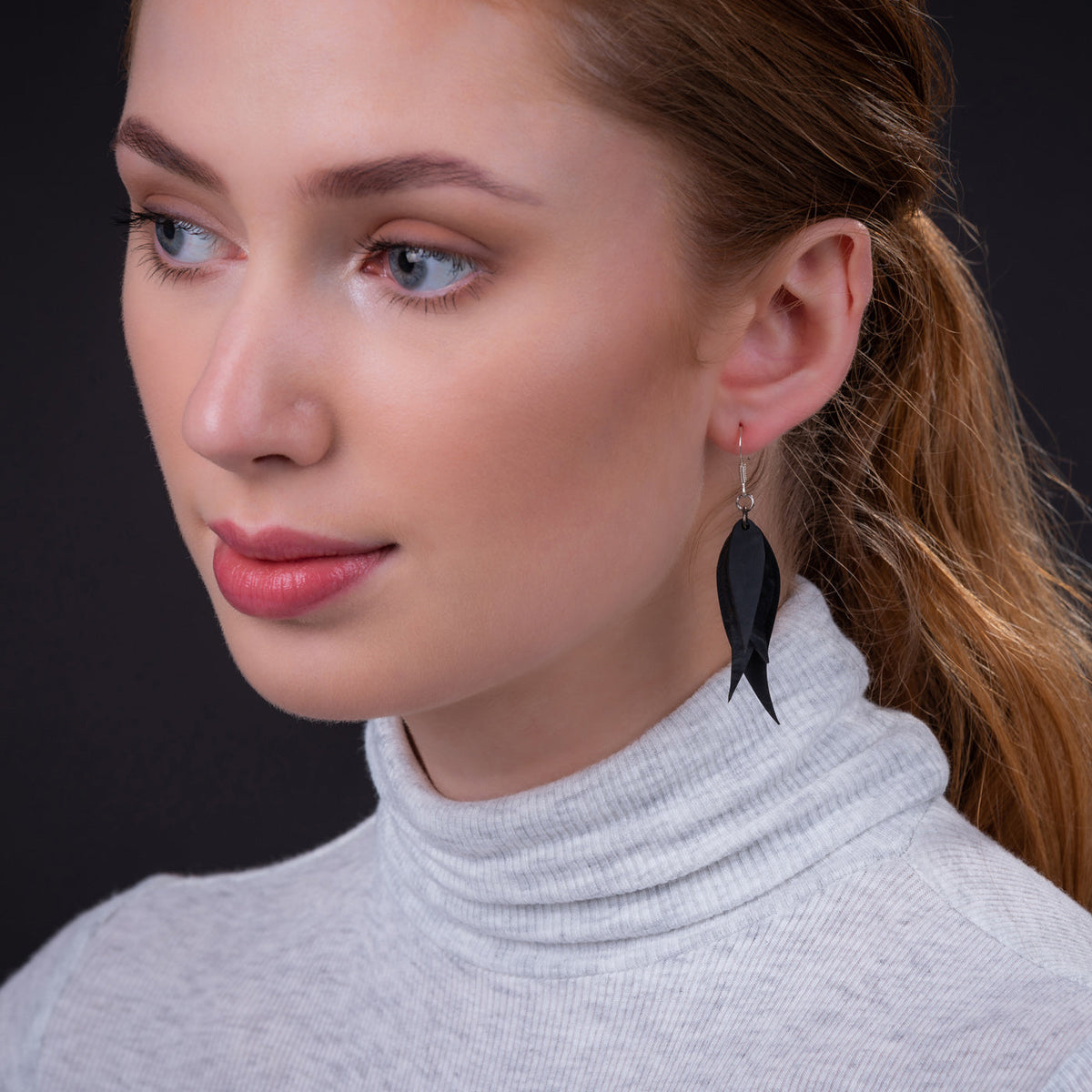 Flake Recycled Rubber Earrings product view
