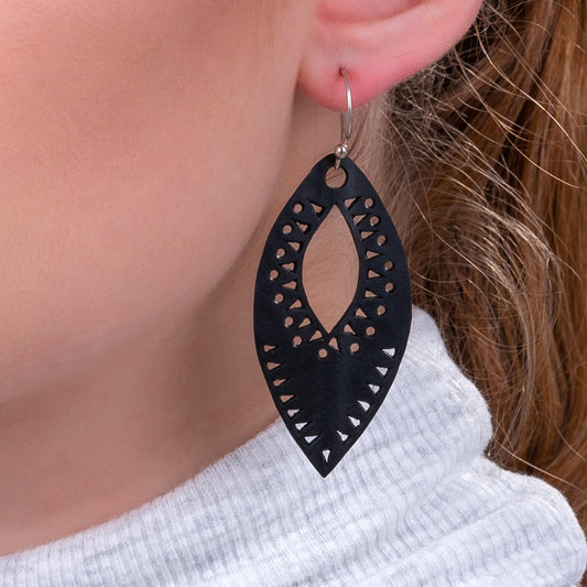 Unique Nouveau Recycled Rubber Earrings