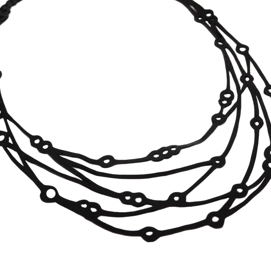 Flare Layered Reclaimed Rubber Necklace