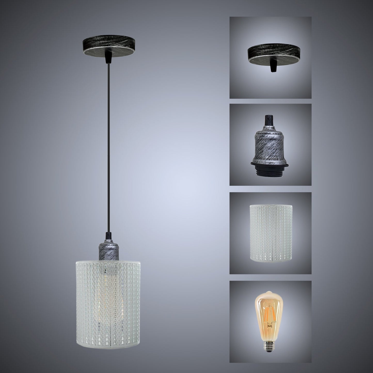 Vintage Industrial Metal Ceiling Pendant Pattern Shade Modern