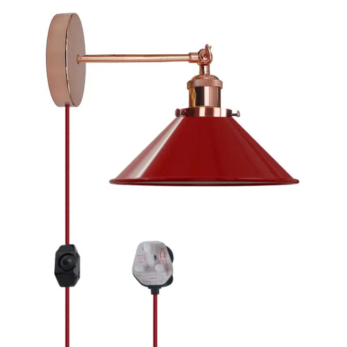 Modern Vintage Plug In Wall Lights E27 Indoor Metal Wall
