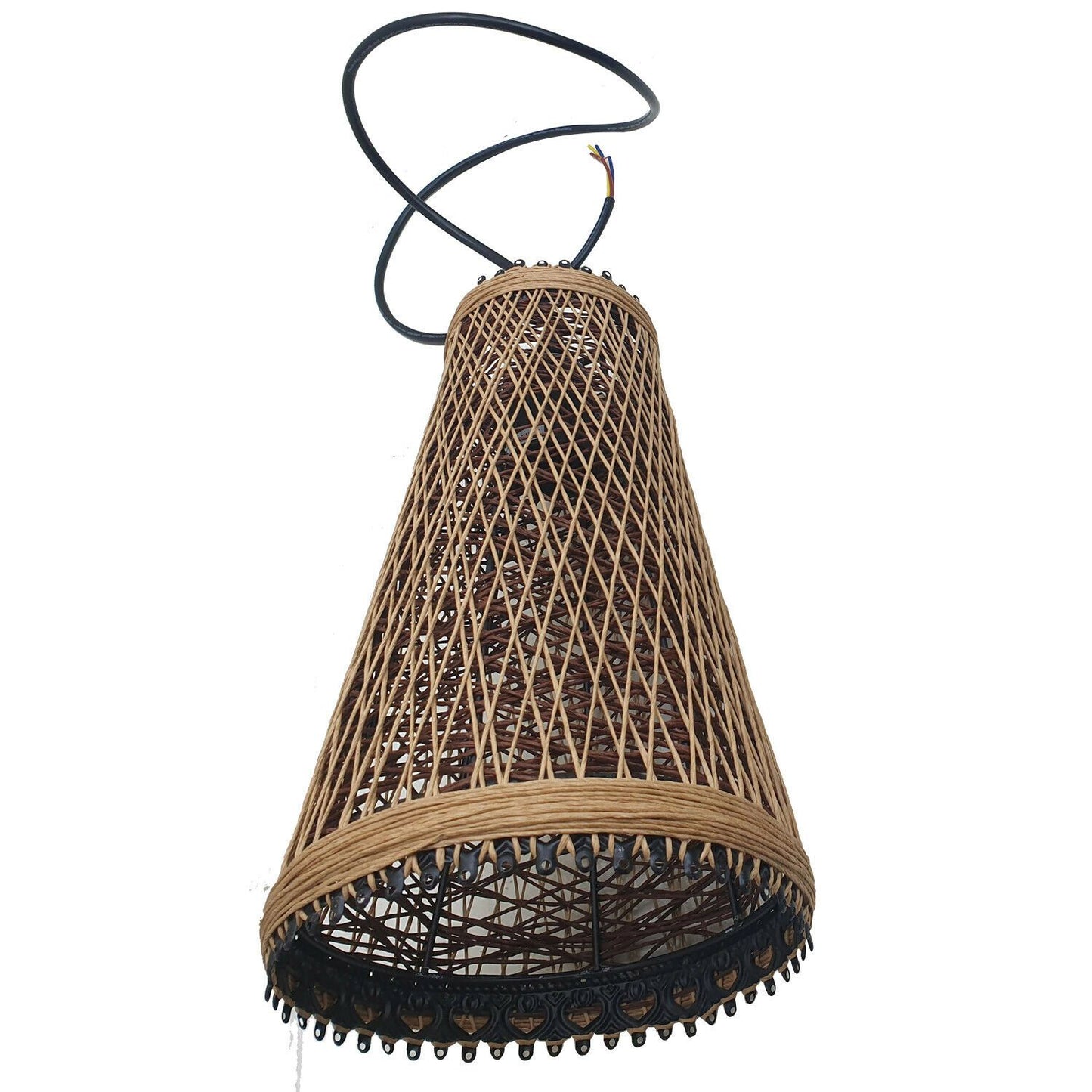 Modern Wicker Rattan Basket Style Ceiling Pendant Light Shade