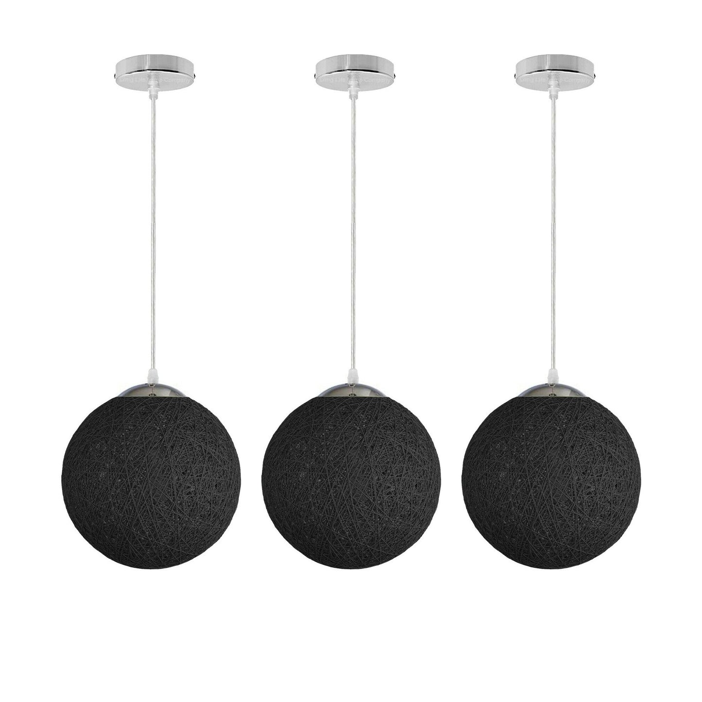 Black Ball Light Hanging Single Shade