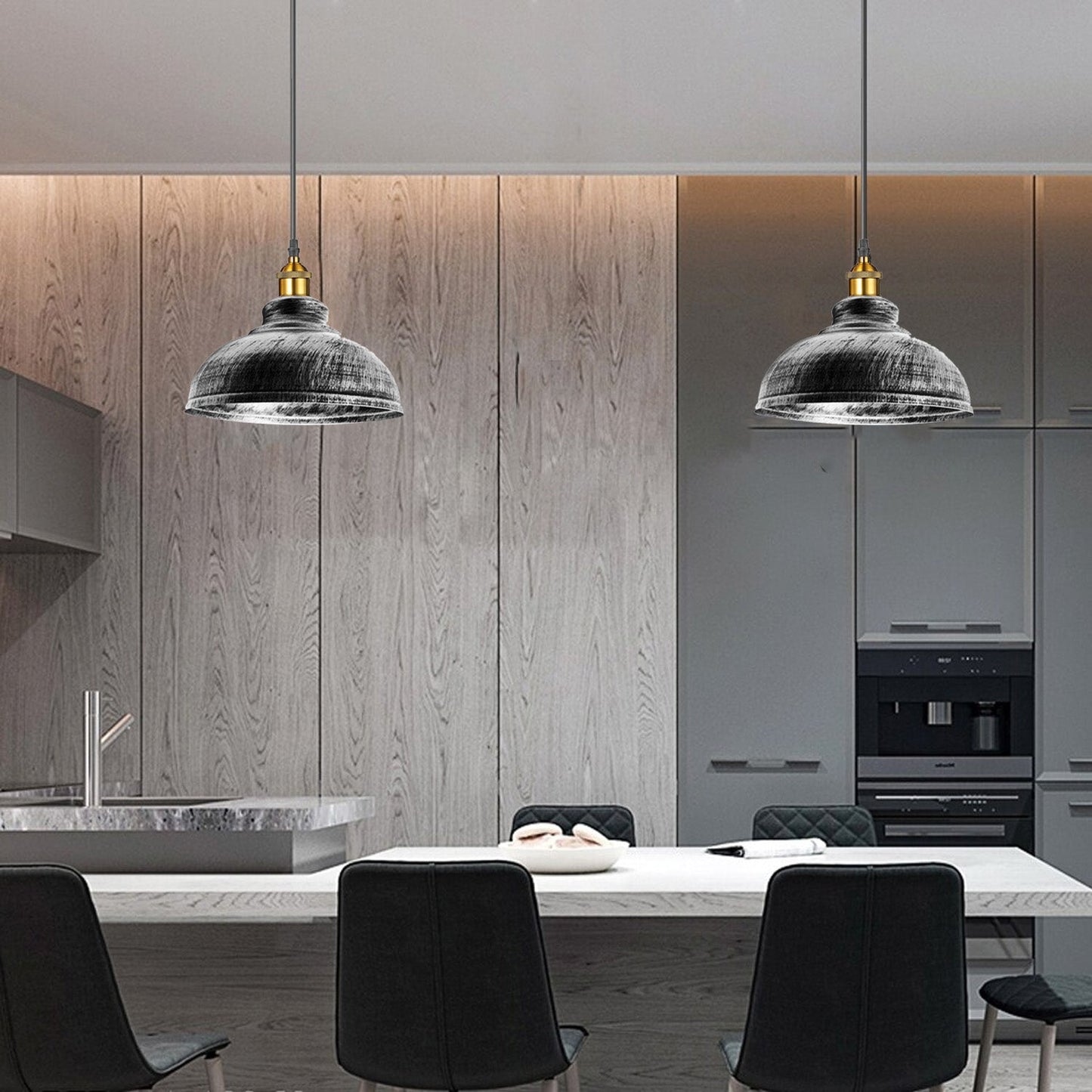 Modern Elegance: 3 Pack Industrial Pendant Lights - Loft Style