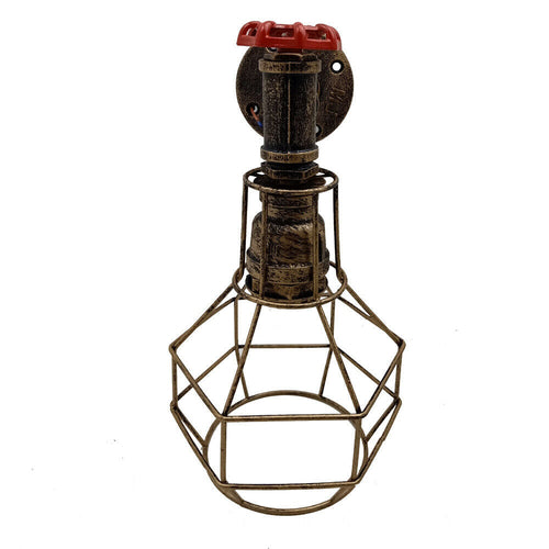 Modern Industrial Retro Vintage Style Pipe Cage Wall Light