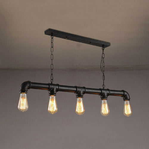 Gable Industrial 5 Bulb Water Pipe Pendant Light