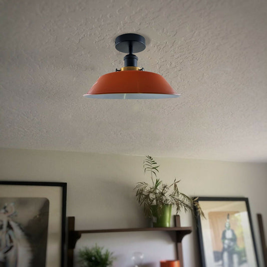 Autumn Tones Flush Mount Metal Ceiling Light