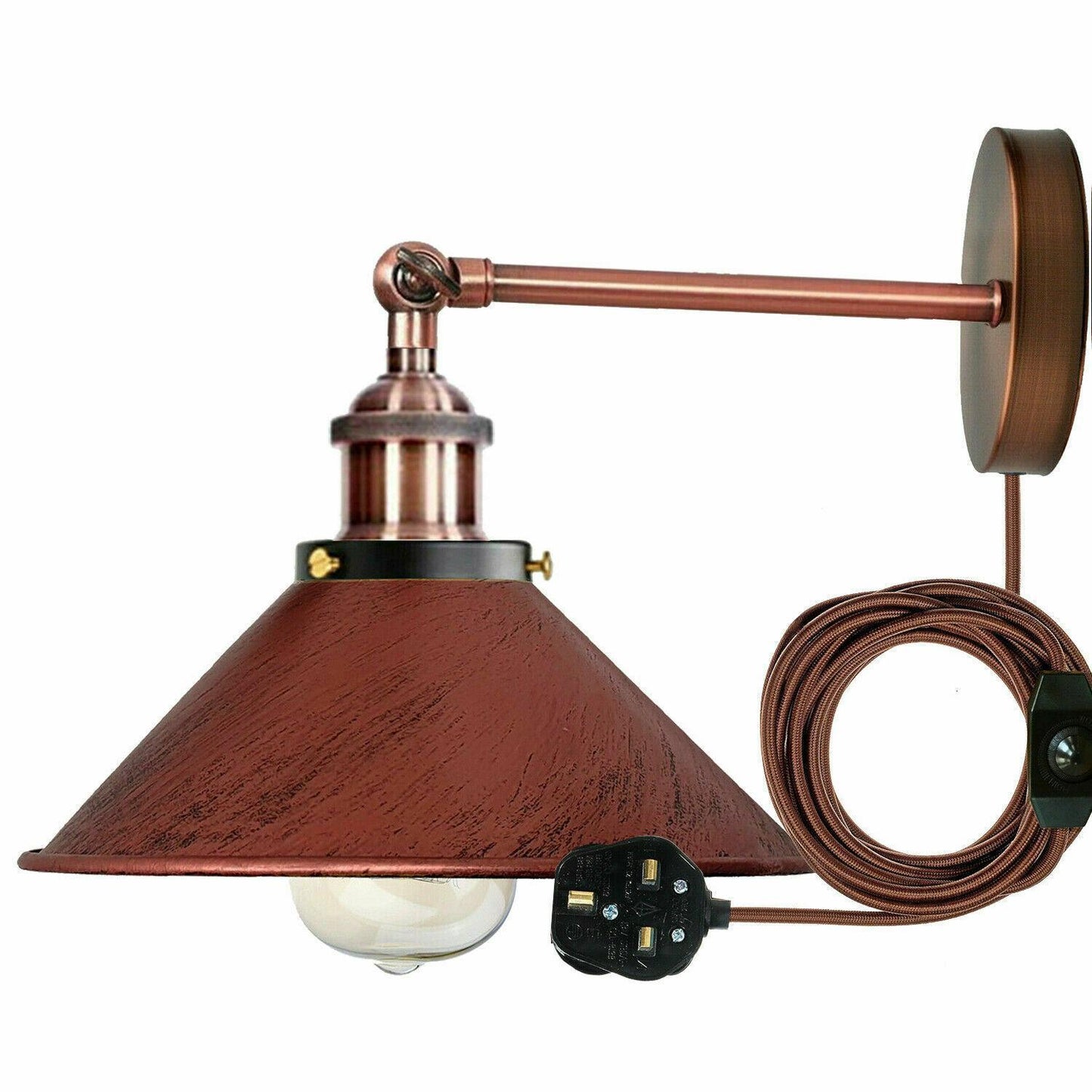 Rustic Red Plug in Wall Light UK