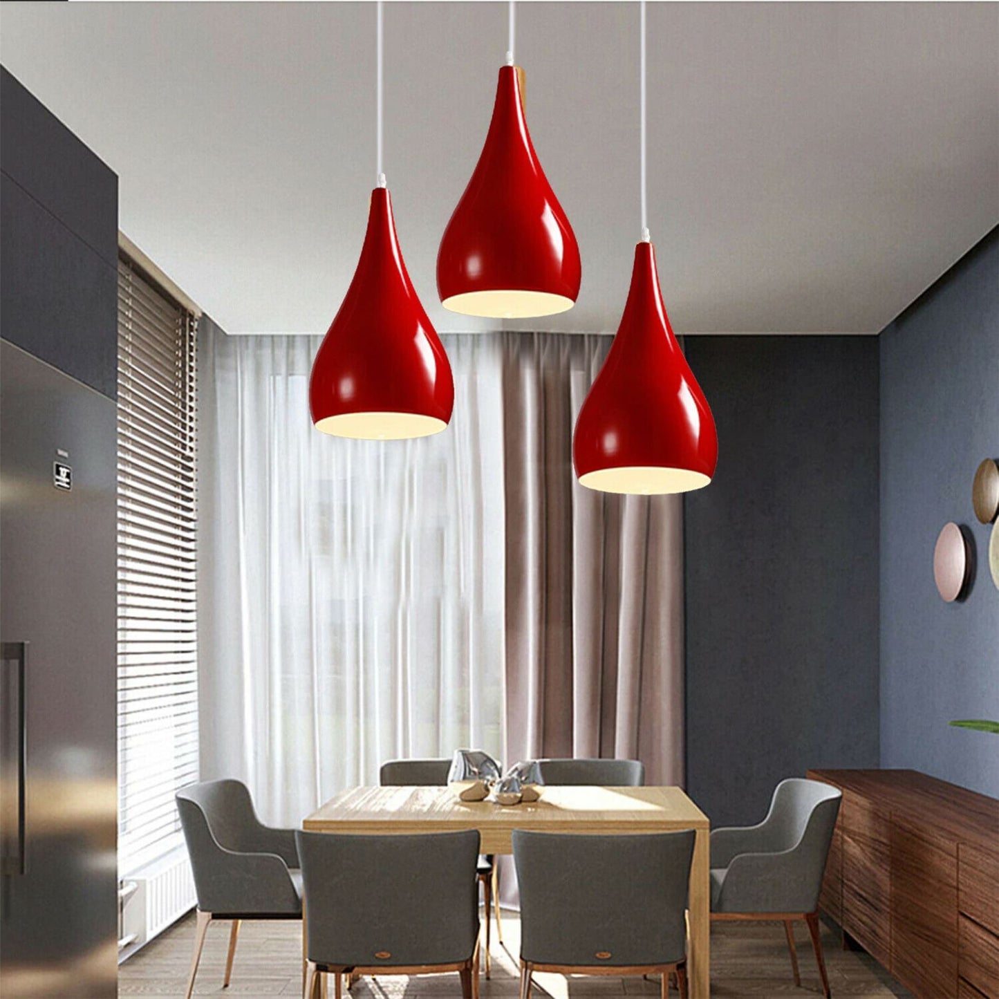 3 Head Cluster Pendant Light Hanging Ceiling Light Lamp Teardrop