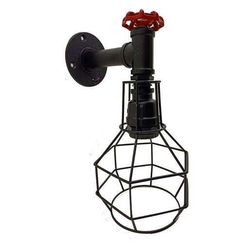 Modern Industrial Retro Vintage Style Pipe Cage Wall Light