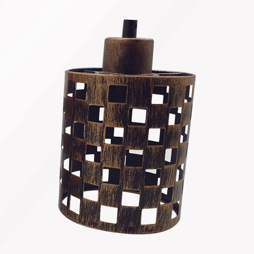 Delphi Retro Floral & Cut Out Brushed Metal Finish Lampshade- Loving You Back ♥️ Free P&P
