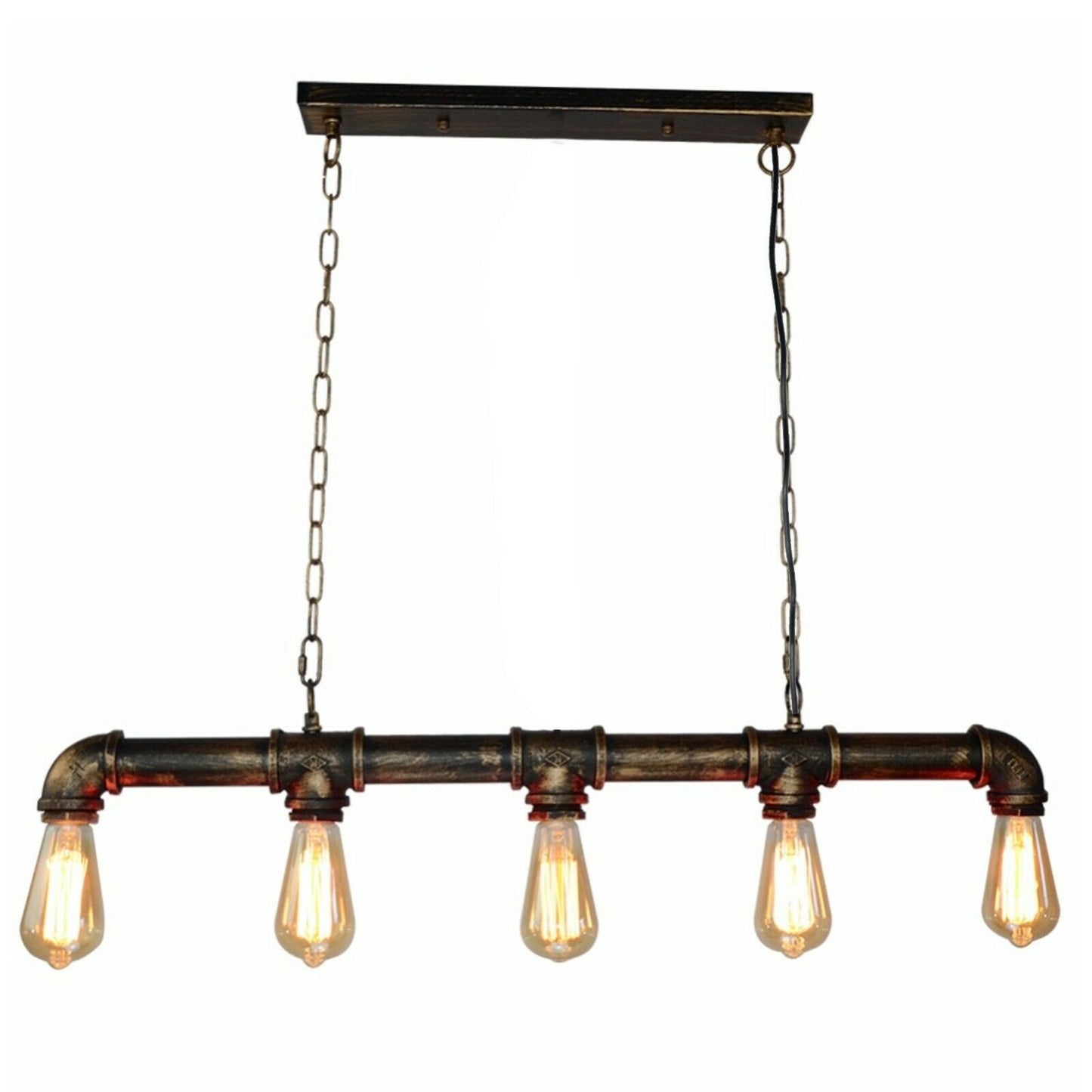 Gable Industrial 5 Bulb Water Pipe Pendant Light