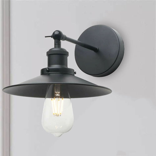Flat Mounted Light Wall Lamp Steel With Shade Black or Silver