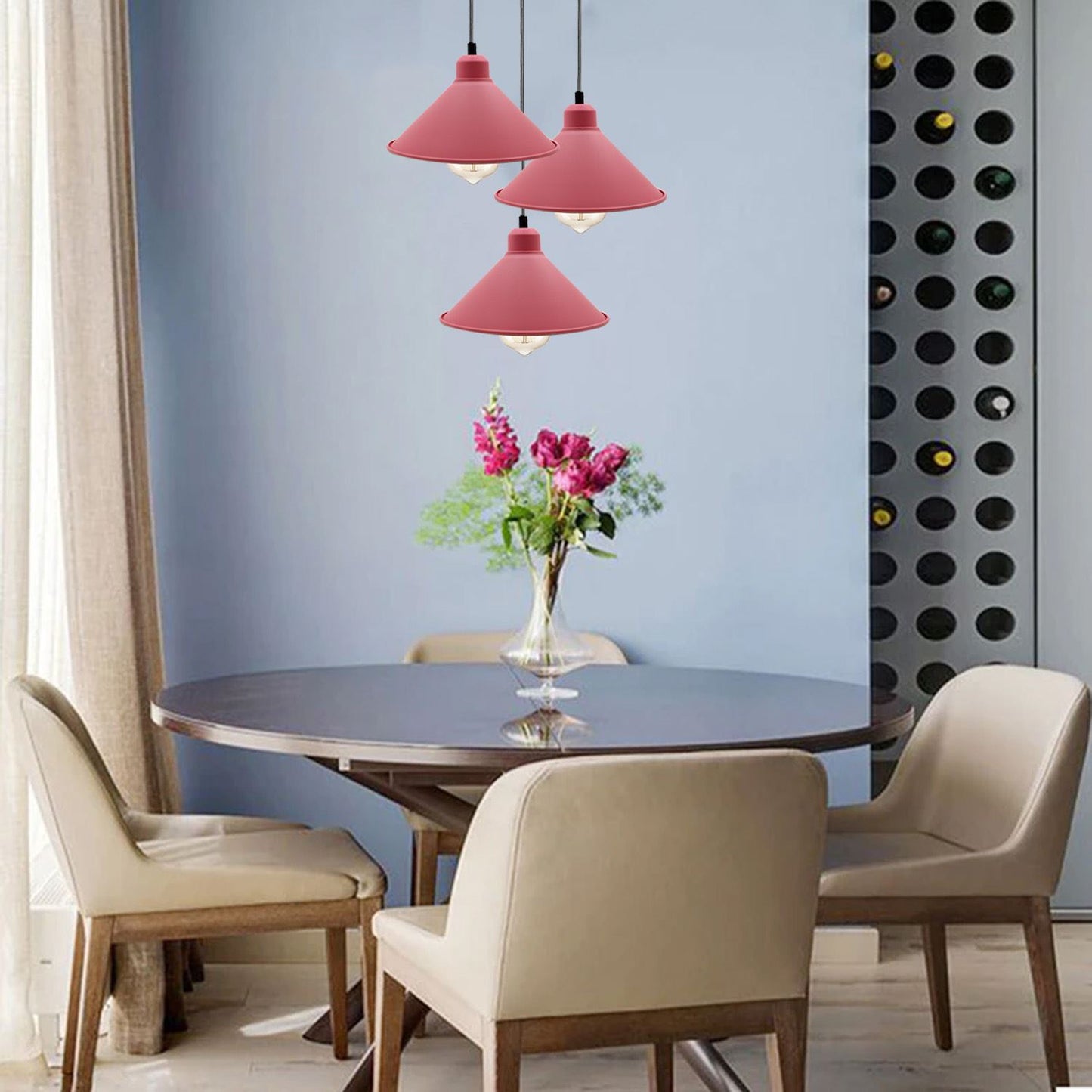 Pink Retro Industrial Hanging Ceiling Cone Shade