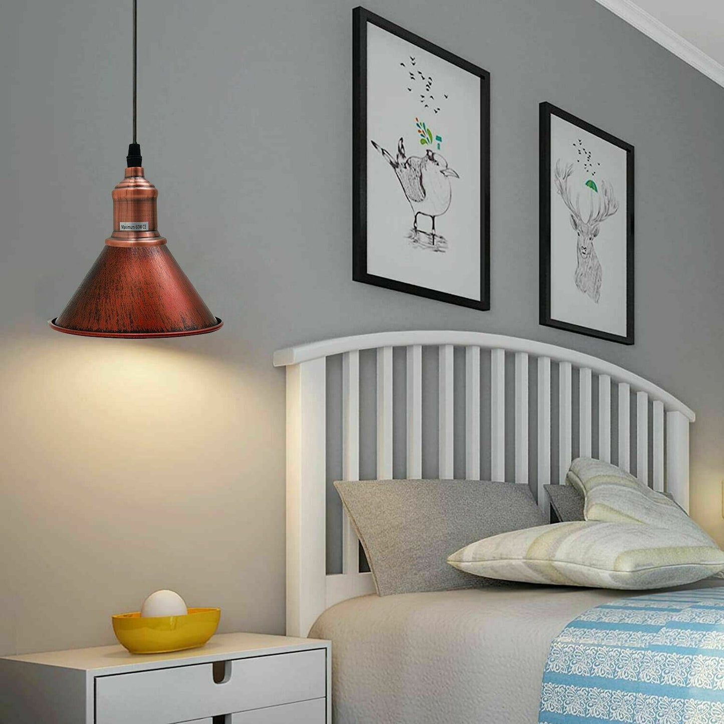 Modern Vintage Ceiling Pendant Light Cone Shade Shape Hanging Light