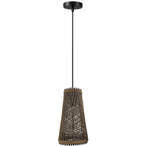 Modern Pendant Light Rattan Wicker Basket Ceiling Pendant Light