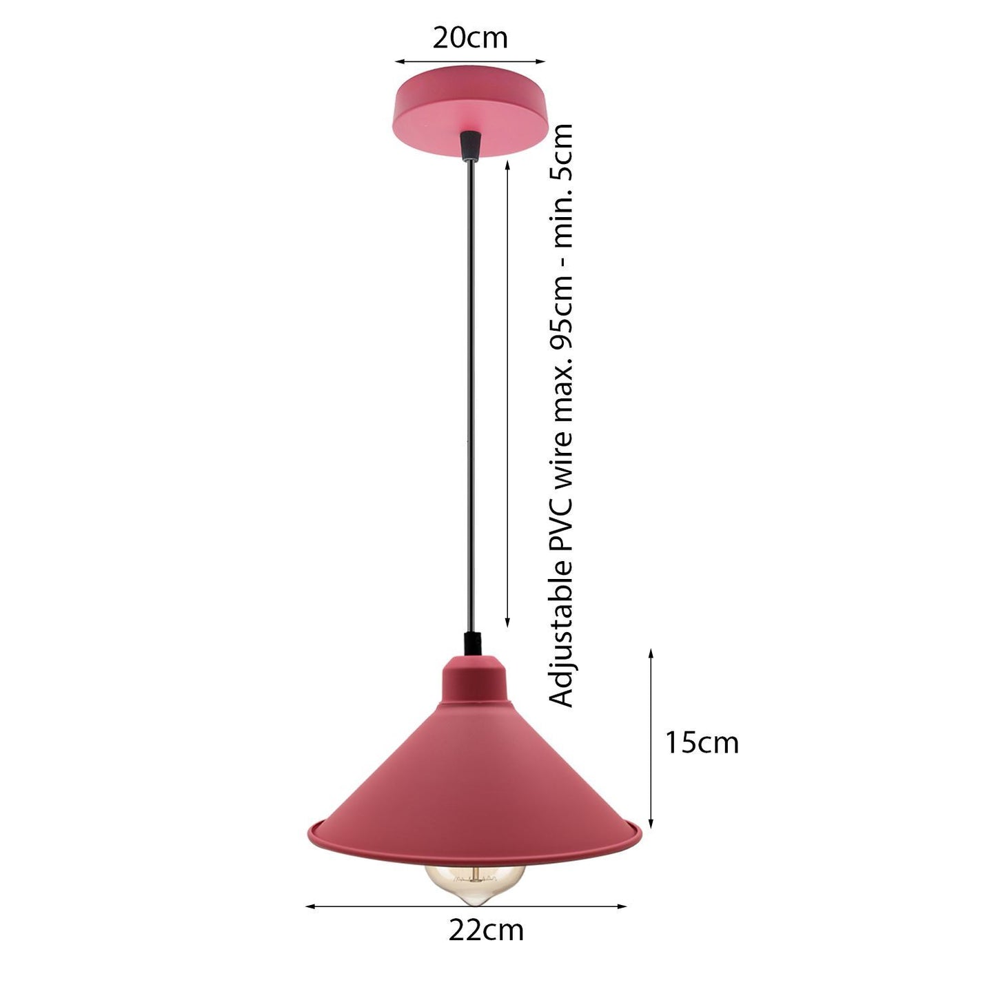 Pink Retro Industrial Hanging Ceiling Cone Shade